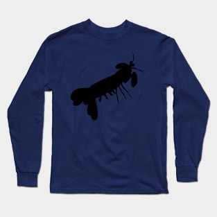 Peacock mantis shrimp (Odontodactylus scyllarus) silhouette Long Sleeve T-Shirt